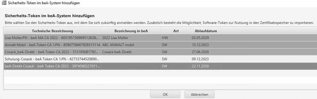 Sicherheits-Token im beA-System hinzufügen_sw_300dpi.tif (© IWW Institut)