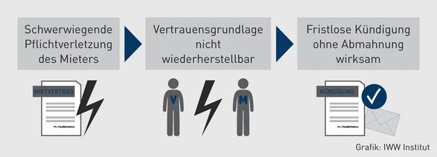 MK-12.2024_Grafik_Keine Abmahnung gegenüber einem gewalttätigen Mieter mit untherapierter Alkoholabhängigkeit erforderlich.eps (© IWW Institut)