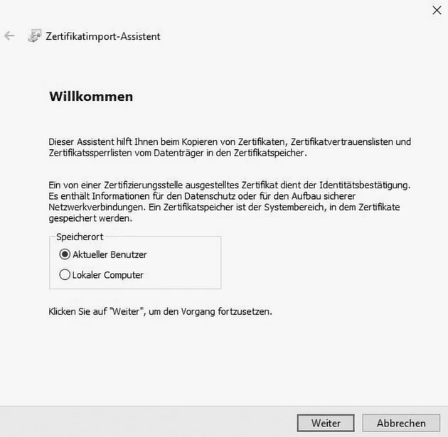 BNotK_Zertifikatimport-Assistent_sw_300dpi.tif (© IWW Institut)