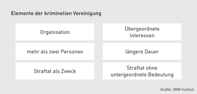 PStR-10.2024_Grafik_Elemente der kriminellen Vereinigung.eps (© IWW Institut)